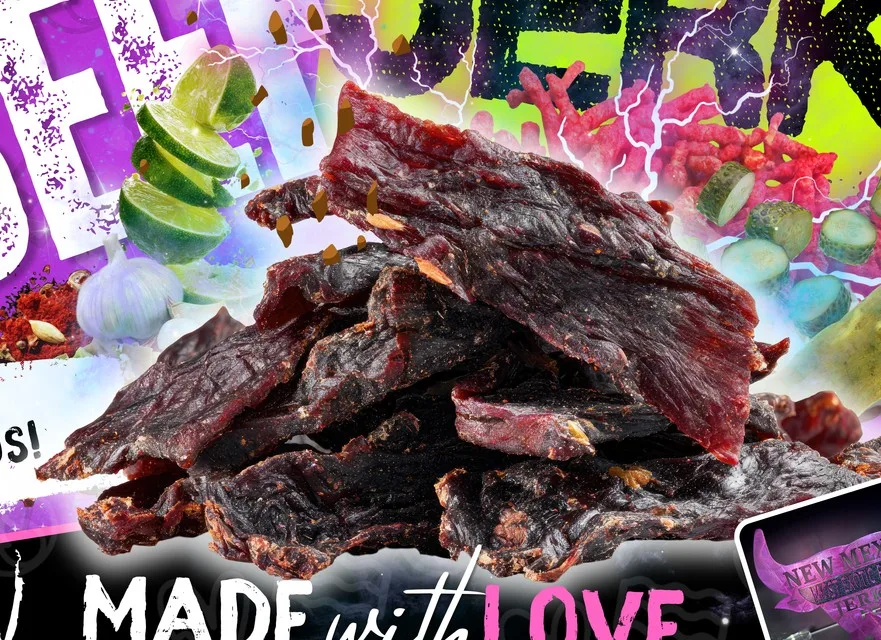 A pile of Jerky Fixx carne seca